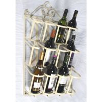 Cream "Jenevieve" Wall Mount Wine Rack in Situ holding Wine Bottles