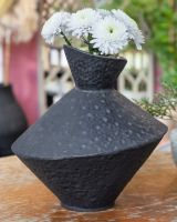 "Kuro" Cast Iron Sculptural Vase with Flowers Inside "Kuro" Cast Iron Sculptural Vase with Flowers Inside