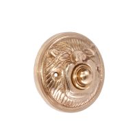 “Lambeth Hall” Polished Brass Round Lion Bell Push 