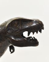 ‘Legacy’ the Cast Brass T-Rex Ornament close up on right side of head