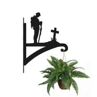 "Lest We Forget" Soldier Hanging Basket Bracket with Planter