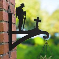 Hanging Basket Bracket with "Lest We Forget" Soldier Motif
