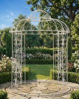 "Lovellen Avenue" Bird Design Cream Garden Gazebo ai illustration