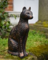 "Luna" the Sitting Cat Cast Aluminium Garden Sculpture