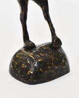 "March Meadow Hare" Cast brass Hare Sculpture close up of base