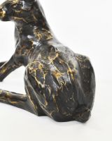 "Meadow Matriarch" Cast Brass Sitting Hare Sculpture close up of rear