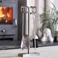 "Middleton" Brushed Steel Companion Set in Front of the Fire Place