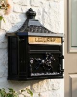 “Midnight" Black Huntington Wall Mounted Post Box digital illustration