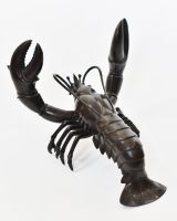 "Obsidian Tide" Lobster sculpture in Cast Brass view of back