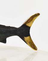 "Oceanic Cavalier" Marlin Ornament in Cast Brass close up of tail