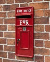 "Original Reproduction" Red Elizabeth Regina Post & Parcel Front Only on wall