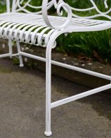 "Papillon" Contemporary Wrought Iron Two Seater Garden Bench Close up of Leg