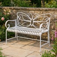 "Papillon" Contemporary Wrought Iron Two Seater Garden Bench with Lady Sat on Seat for Scale Digital Illustration "Papillon" Contemporary Wrought Iron Two Seater Garden Bench with Lady Sat on Seat for Scale Digital Illustration