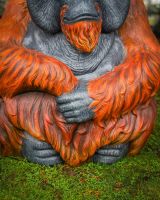 "Patriarch Orangutan" Fibreglass Garden Sculpture close up of body