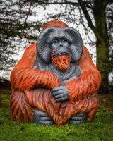 "Patriarch Orangutan" Fibreglass Garden Sculpture front view