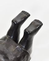 "Peaceful Cobra" Monk Yoga Ornament in Cast Brass close up of feet