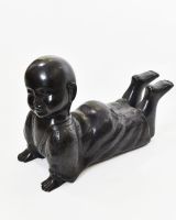 "Peaceful Cobra" Monk Yoga Ornament in Cast Brass side profile