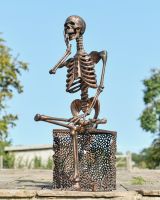 "Percival" the Pensive Skeleton with Base - Copper