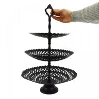 3 Tier Black Table Top Cake Display Stand 