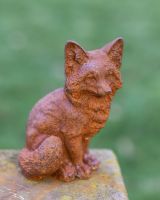 "Phyllis" the Sitting Cast Iron Fox Sat on a Garden Wall