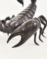 "Primal Sting" Cast Brass Scorpion Sculpture close up of pincer