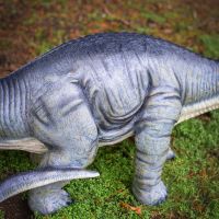 "Primeval Colossus" Diplodocus Fibreglass Garden Sculpture close up of torso