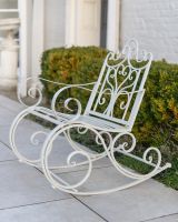 "Province" Wrought Iron Cream Garden Rocking Chair main image "Province" Wrought Iron Cream Garden Rocking Chair main image