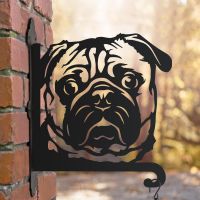 Pug hanging basket bracket in the woods