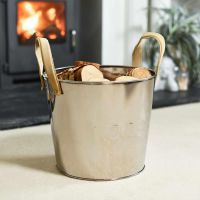 “Radcliffe Hall” Stainless Steel Log Basket 