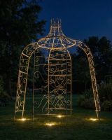 "Rapunzel" Cream Tower Top Gazebo at night ai lights