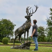 “Renwick” Stag on Rock Sculpture to Scale