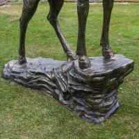 Close-up of the Base on the “Renwick” Stag on Rock Sculpture