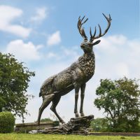 “Renwick” Stag on Rock Sculpture in Situ