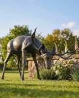 "Roe" Grazing Buck Sculpture digital illustration