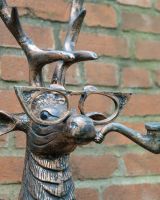 "Ronnie" the Stag Humourous Cast Aluminium Wall Art close up of glasses "Ronnie" the Stag Humourous Cast Aluminium Wall Art close up of glasses