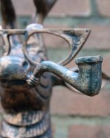 "Ronnie" the Stag Humourous Cast Aluminium Wall Art close up of pipe "Ronnie" the Stag Humourous Cast Aluminium Wall Art close up of pipe
