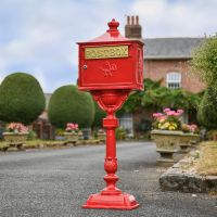 “Saffron Blossom” Red Suffolk Post Box with Stand “Saffron Blossom” Red Suffolk Post Box with Stand