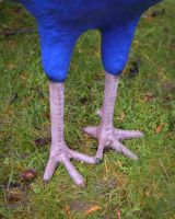 "Sapphire Emissary" Fibreglass Peacock Garden Sculpture close up of talons