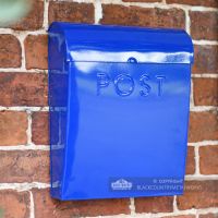 “Sapphire Lagoon” Contemporary Post Box Finished in a Dark Blue 