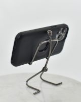 "Score" Celebration Upcycled Metal Phone Holder holding phone from the back
