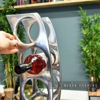 “Serena” Aluminium Curved Wine and Bottle Holder to Scale