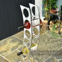 Top View of the “Serena” Aluminium Curved Wine and Bottle Holder