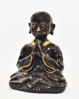 "Silent Sermon" Cast Brass Buddha Sculpture angled view