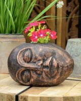 ‘Sleeping Guardian’ Contemporary Tribal Planter in Cast Aluminium Large with plants