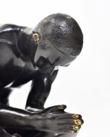 "Solitudal Prayer" Ornament in Cast Brass close up of head