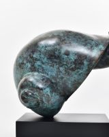 "Sovereign of the Shell" Hermit Crab Sculpture in Cast Brass close up of shell