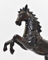 "Sovereign Stallion" Cast Brass Horse Ornament close up of head