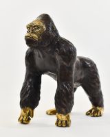 "Sovereign Strength" Cast Brass Gorilla Sculpture