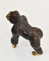 "Sovereign Strength" Cast Brass Gorilla Sculpture view from above