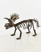 "Spike" Upcycled Metal Triceratops Ornament